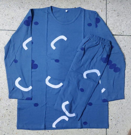 2 Pcs Women's Stitched Cotton Jersey Printed Night Suit